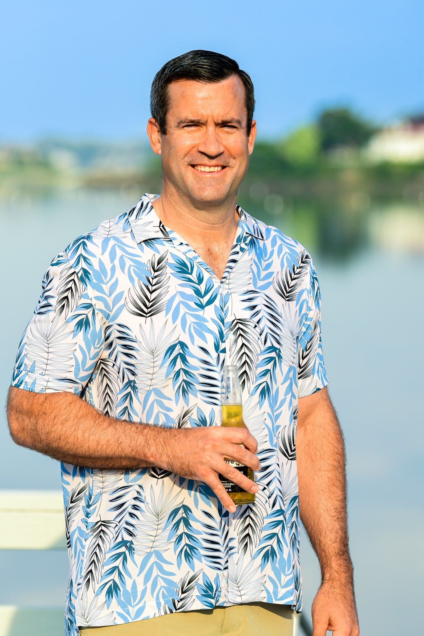 Men's Panama Shirt / Blue Fern