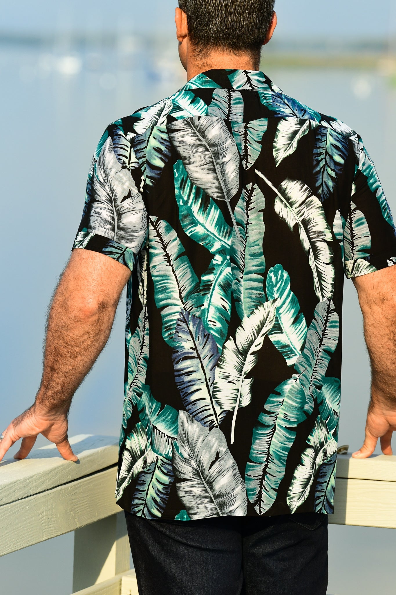 Men's Panama Shirt / Black Banana Leaf