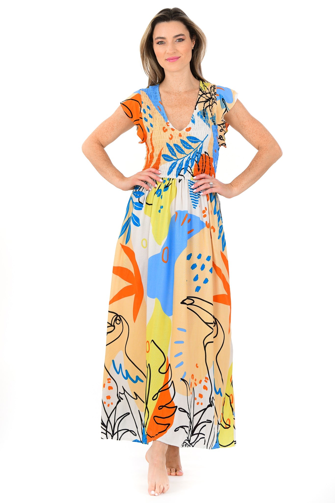 Malibu Dress / Periwinkle Toucan