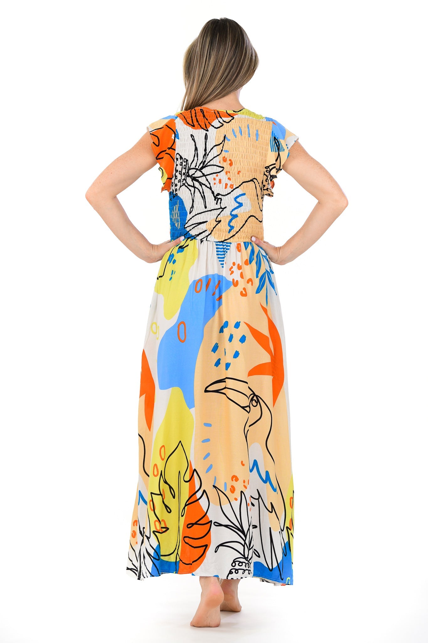 Malibu Dress / Periwinkle Toucan