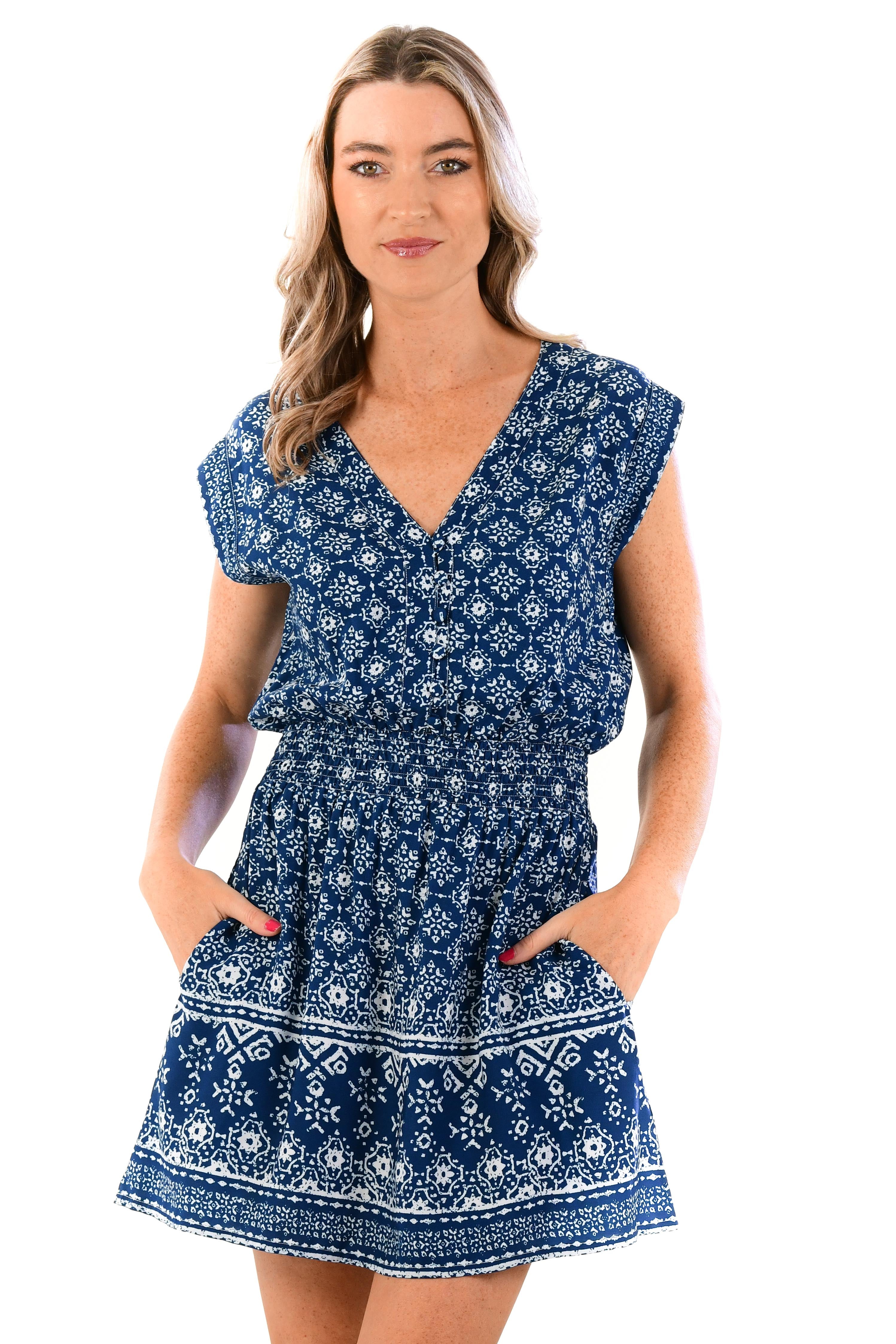Anna Dress / Indigo Geo