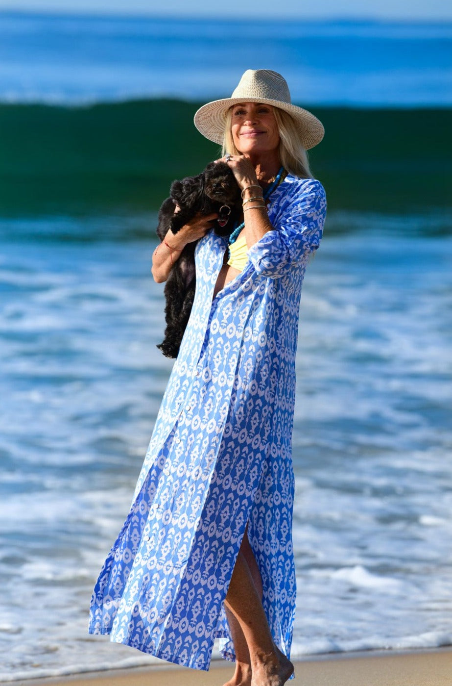 Mandarin Duster / Periwinkle Ikat