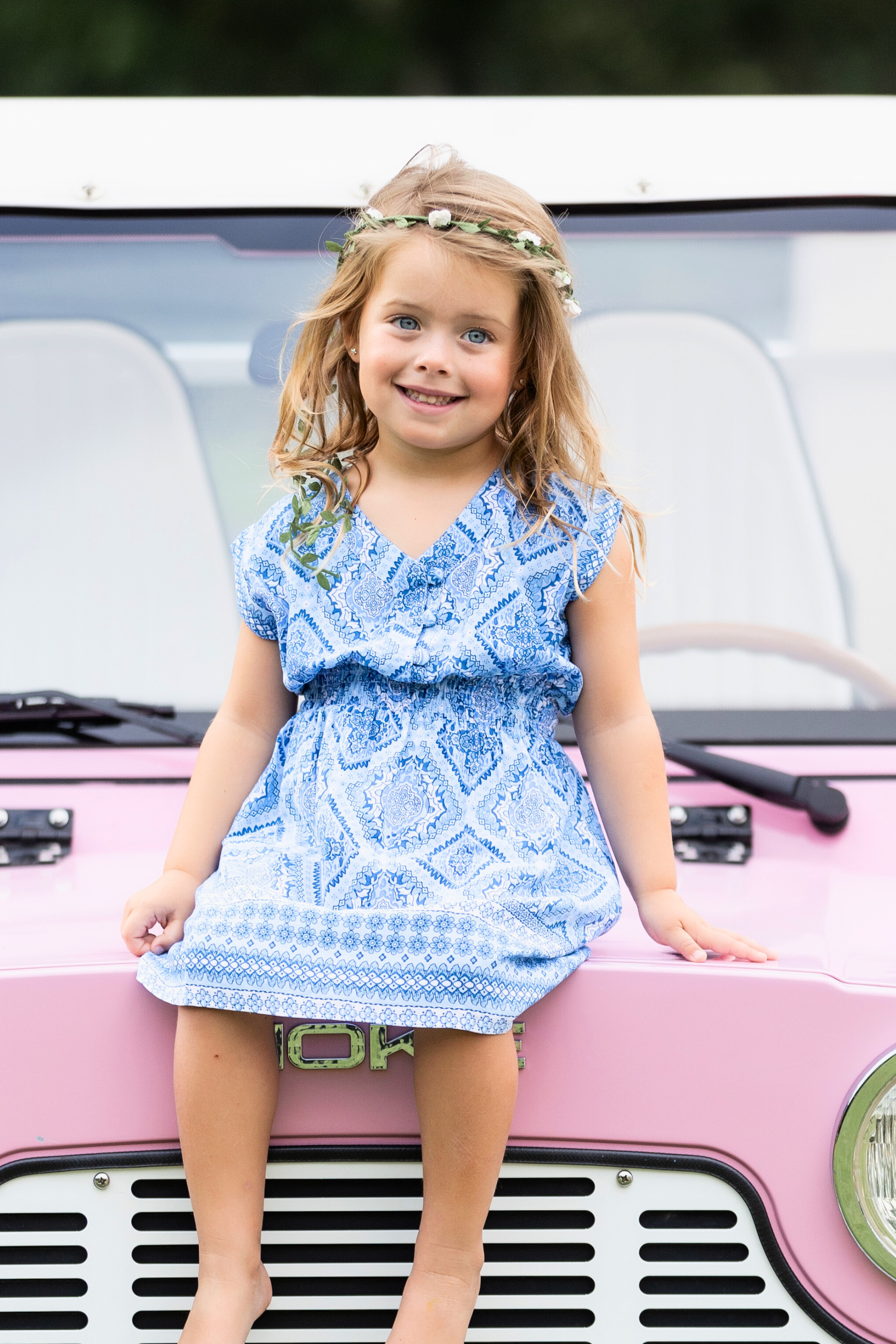Girl's Anna Dress / Sky Blue Diamond