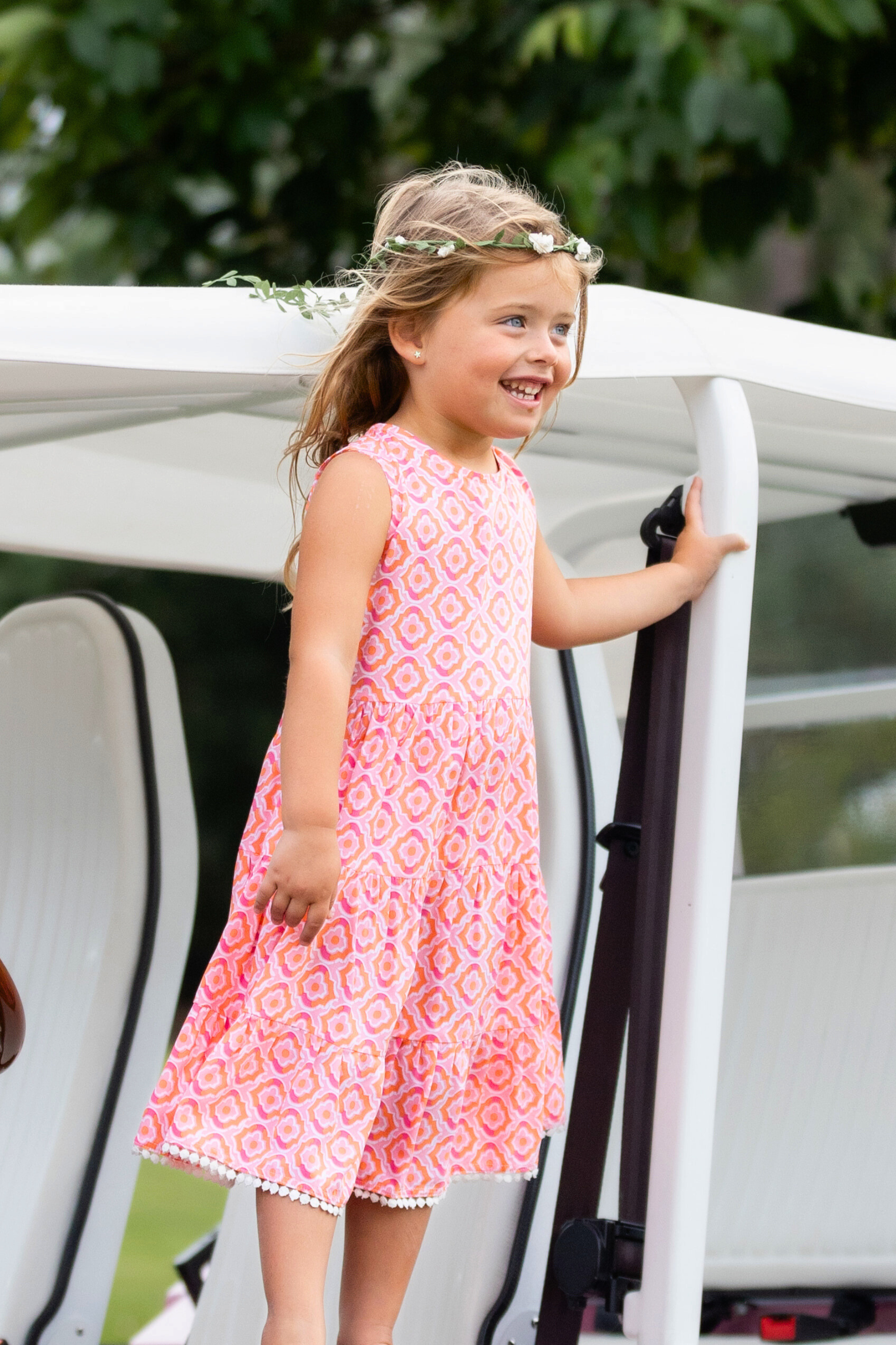 Girl's Bella Dress / Orange & Pink Tiles