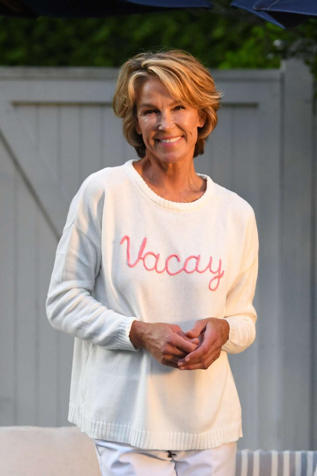 Vacay Sweater / White Coral