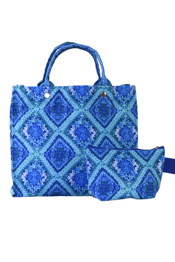 City Tote / Aqua Diamond