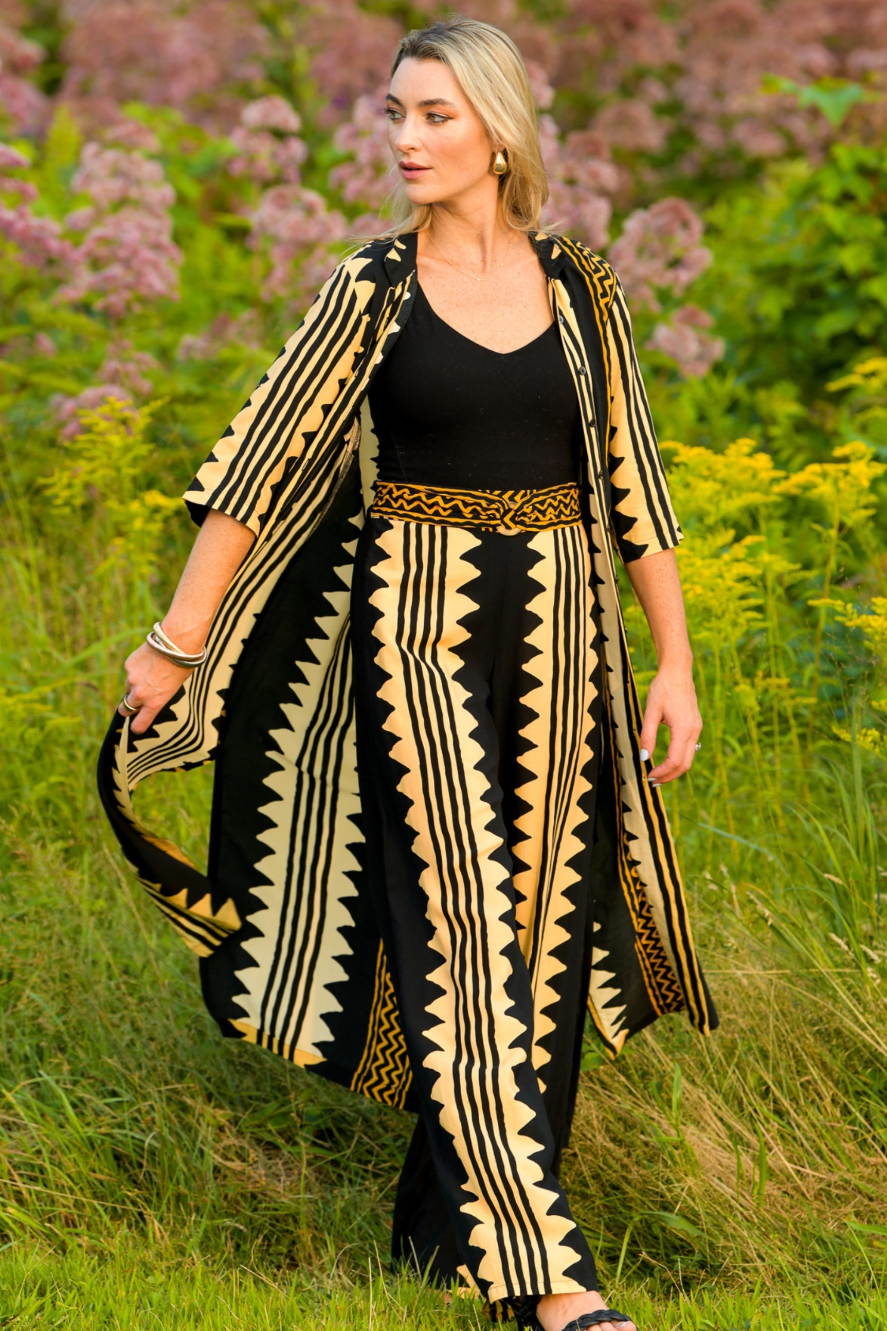 Cruise Set Pants / Khaki Zig Zag