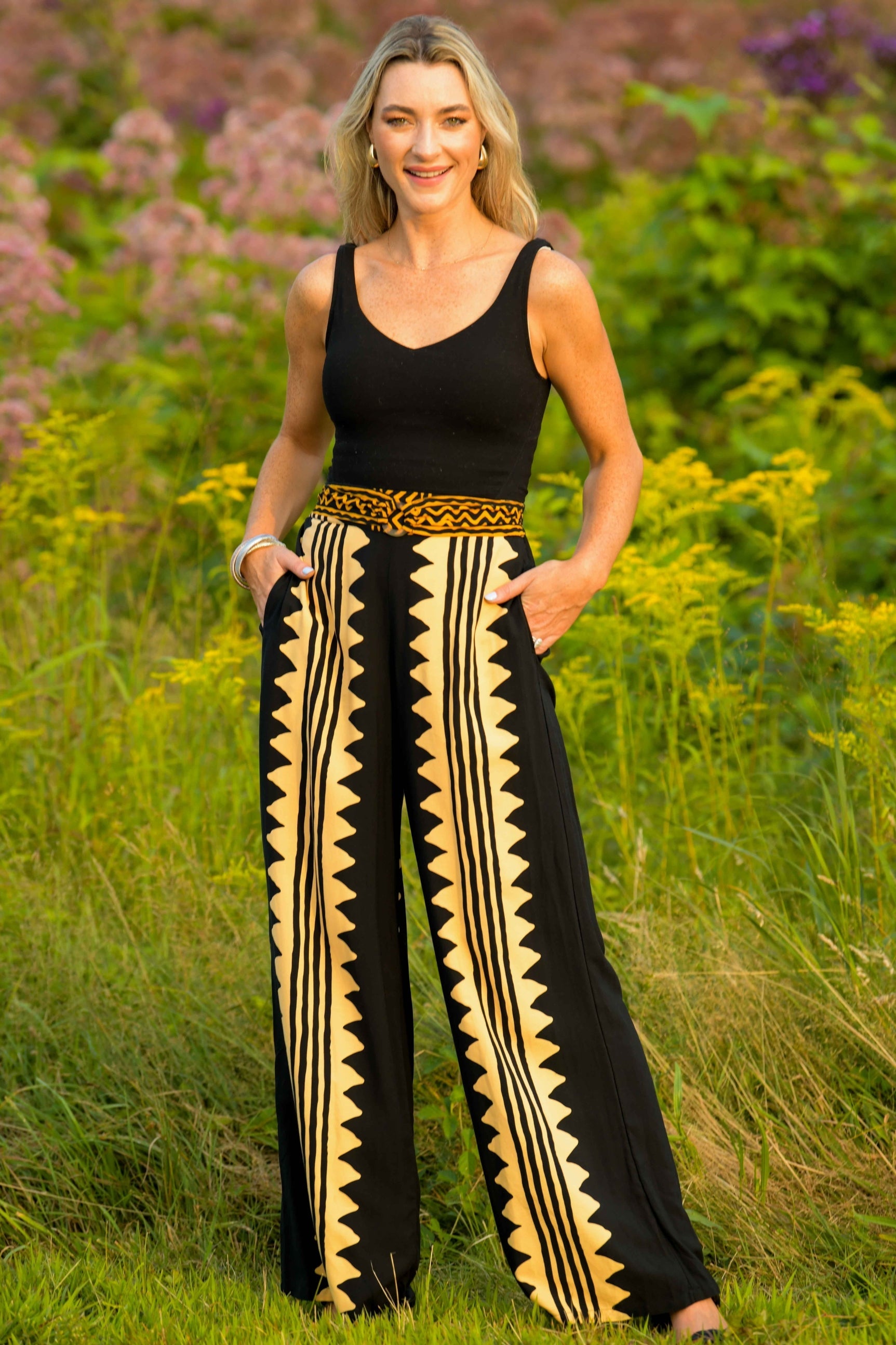 Cruise Set Pants / Khaki Zig Zag