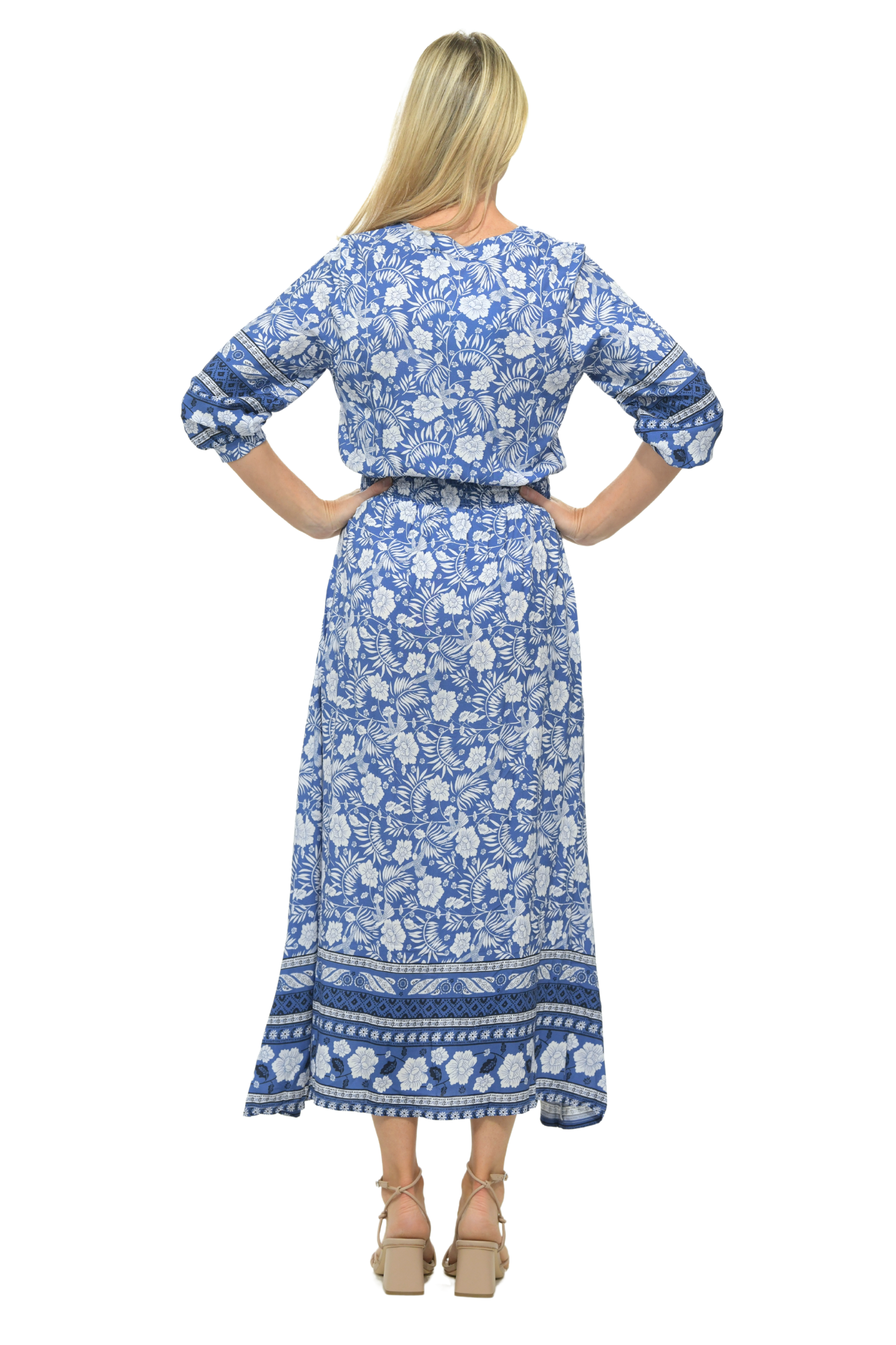 Kelsey Dress / Indigo Tropical