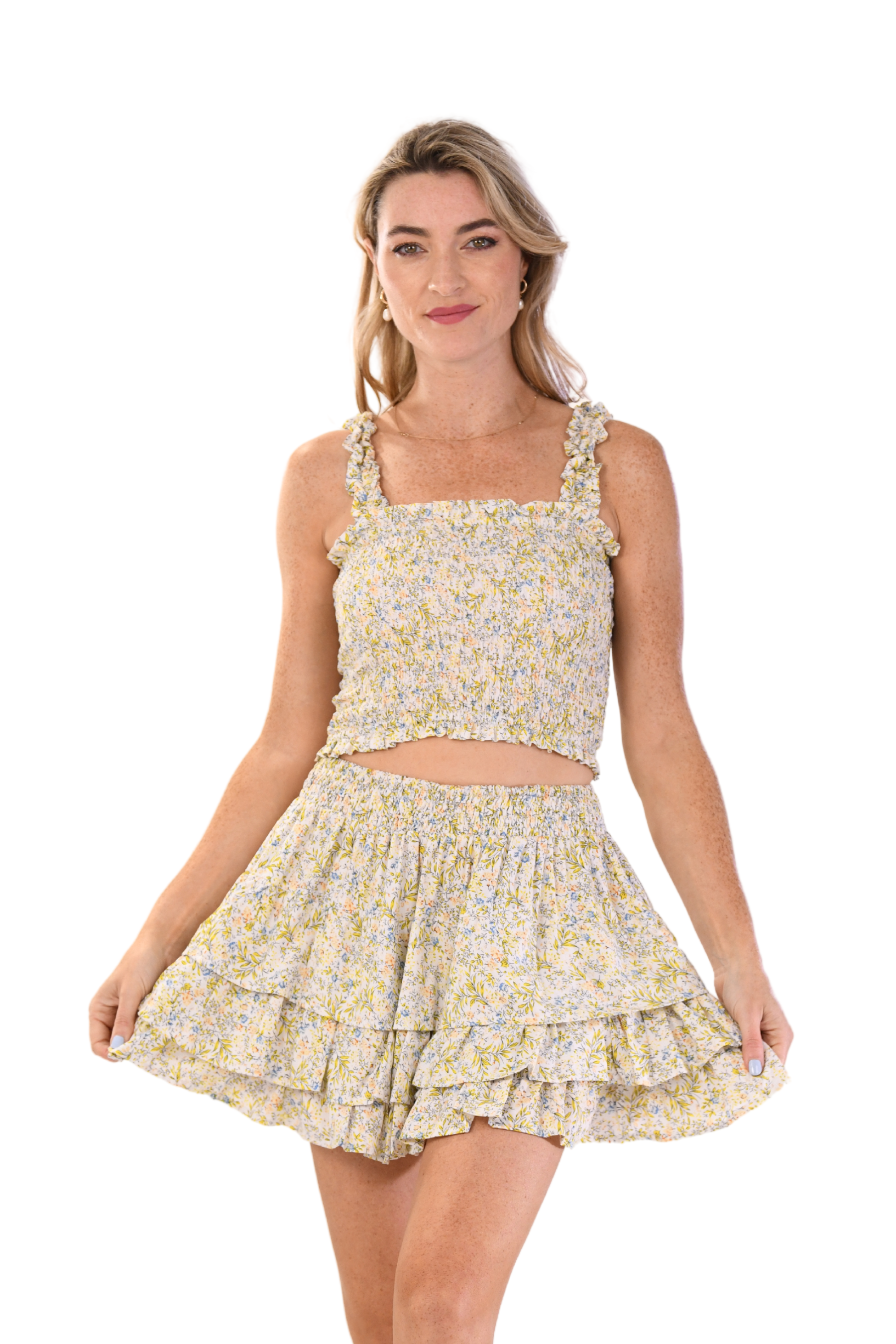 Lexi Set Skirt / Yellow Mini Flower