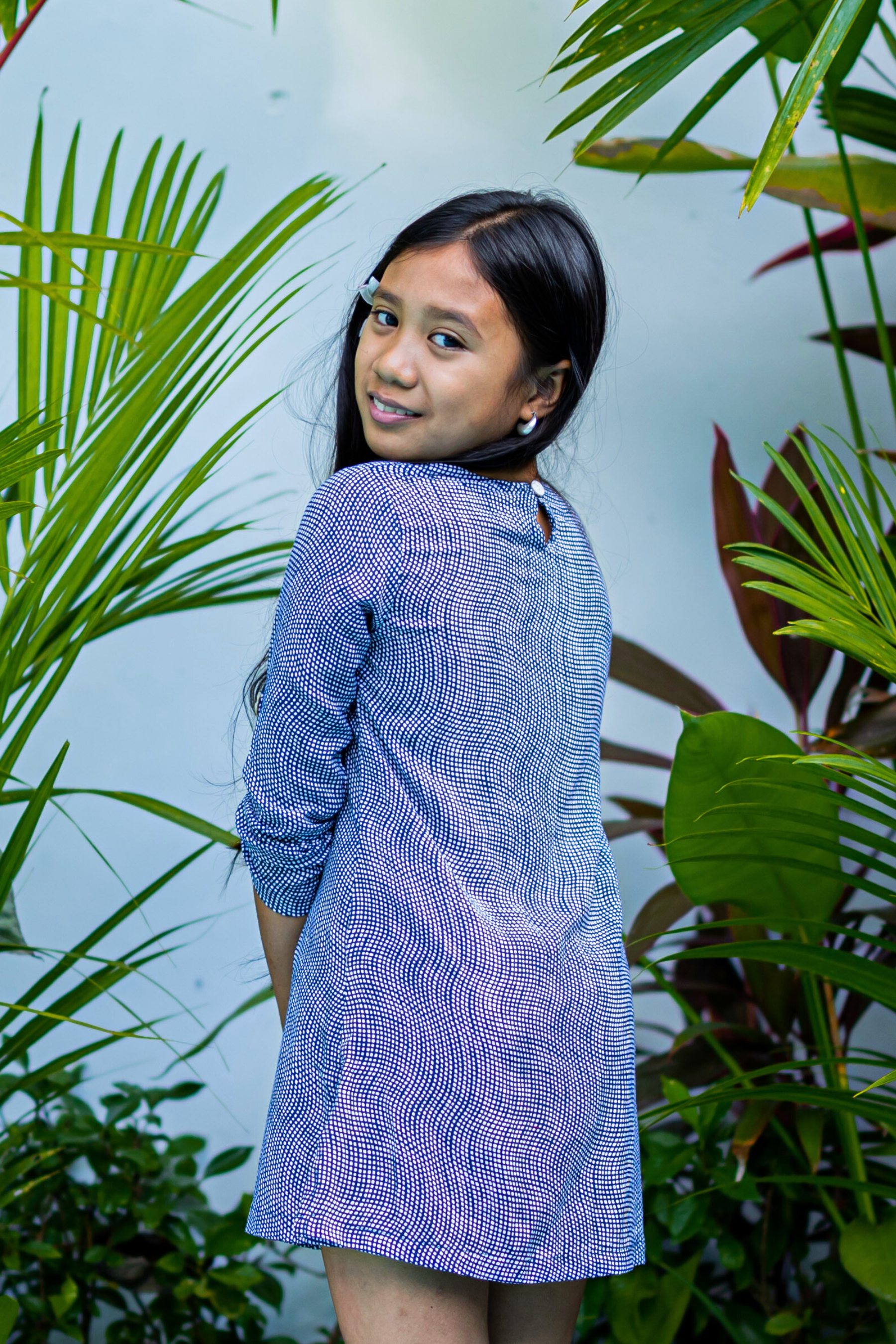 Girl's Seychelles Kaftan / Indigo Geo