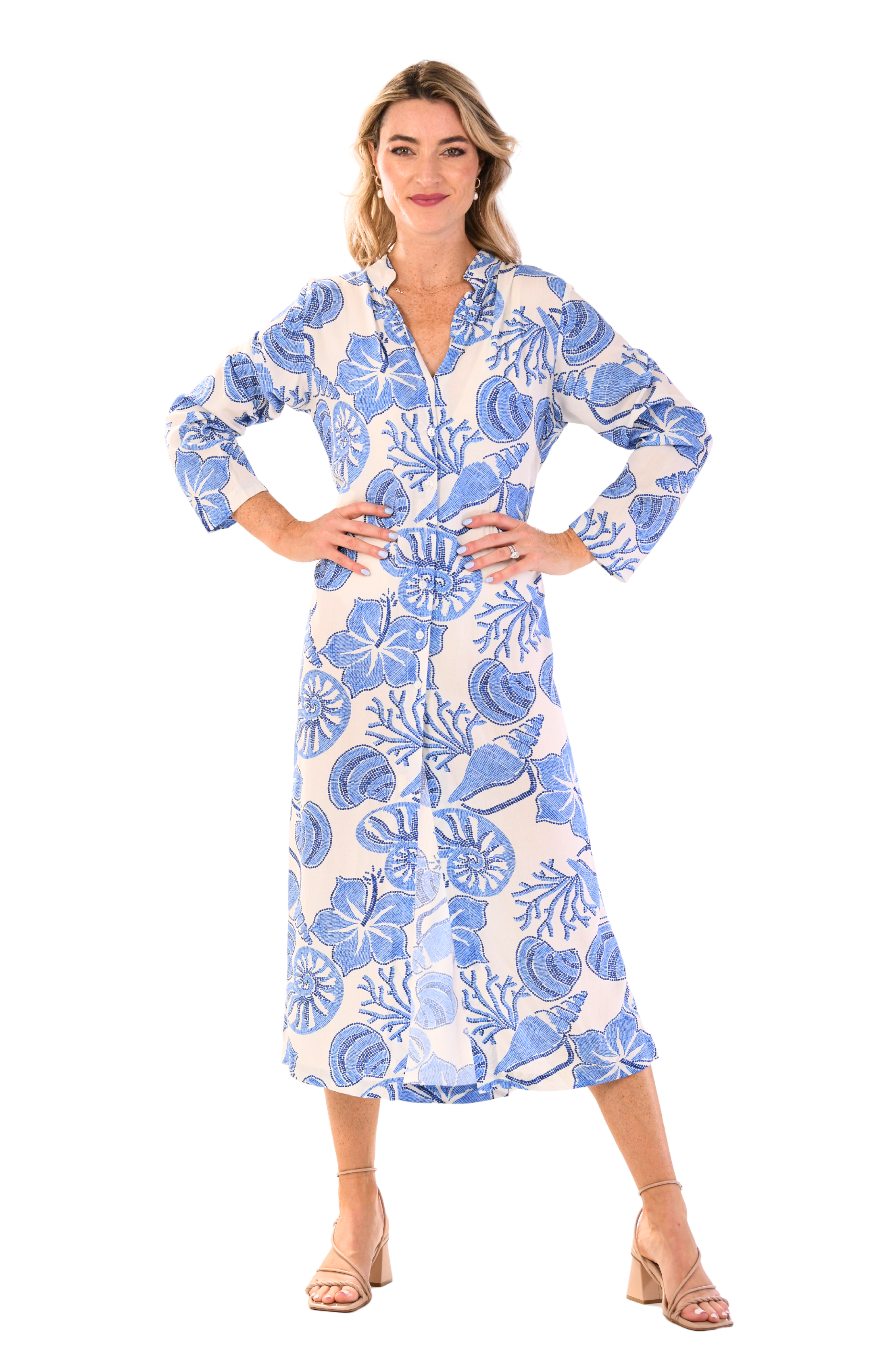 Traveler Dress / Blue Hibiscus