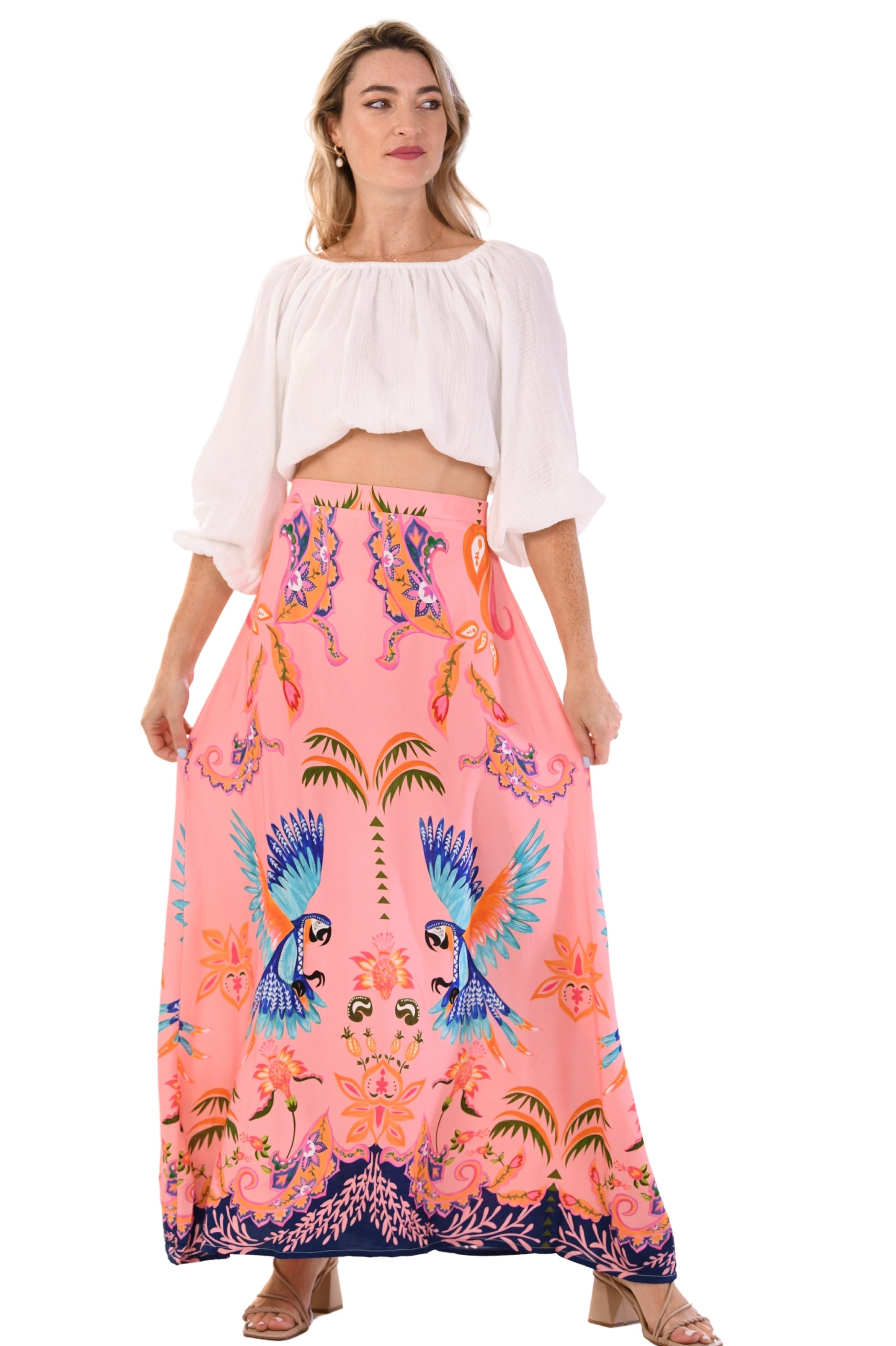 Maxine Skirt Skirt Long / Pink Parrot