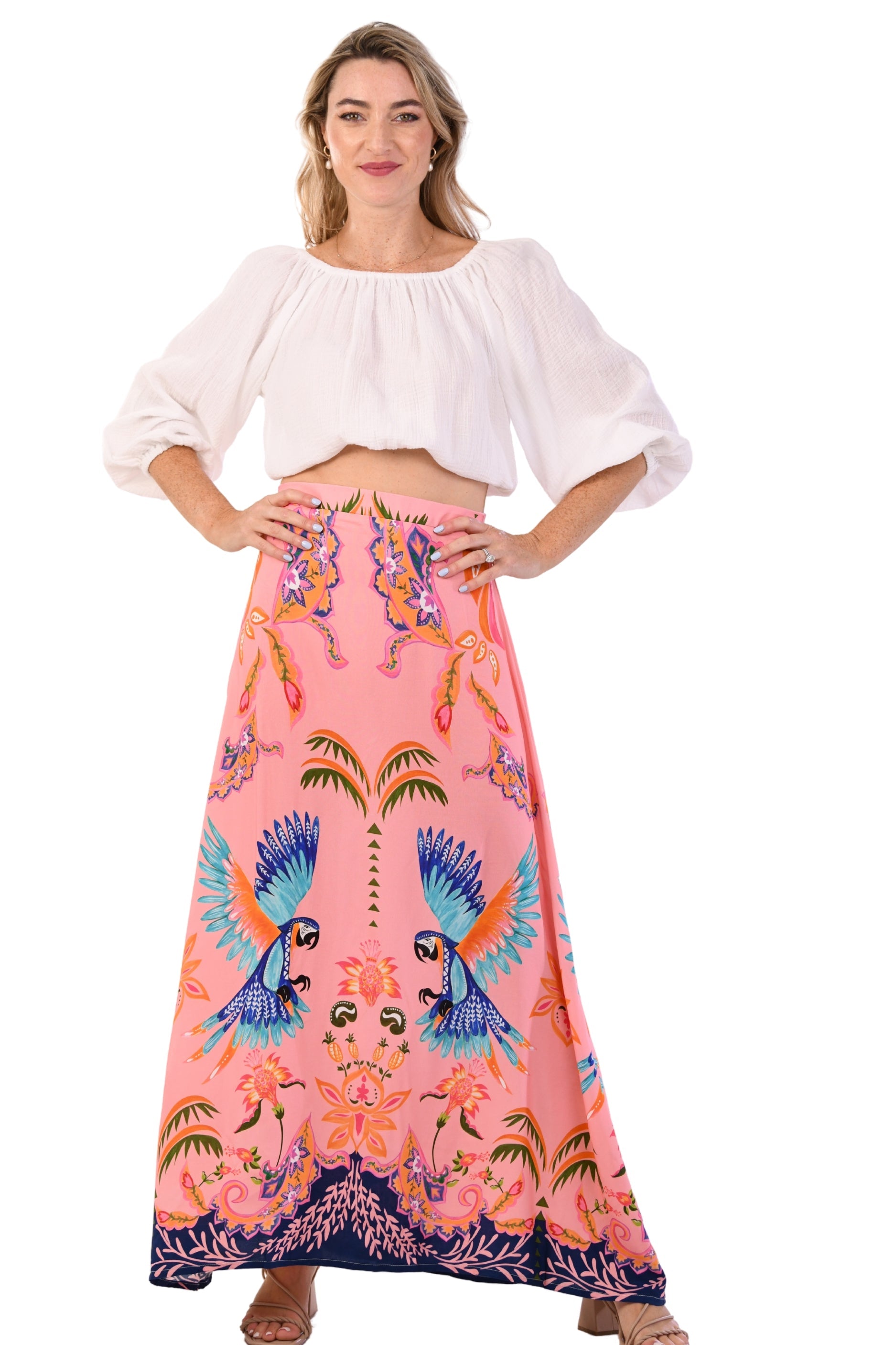 Maxine Skirt Skirt Long / Pink Parrot