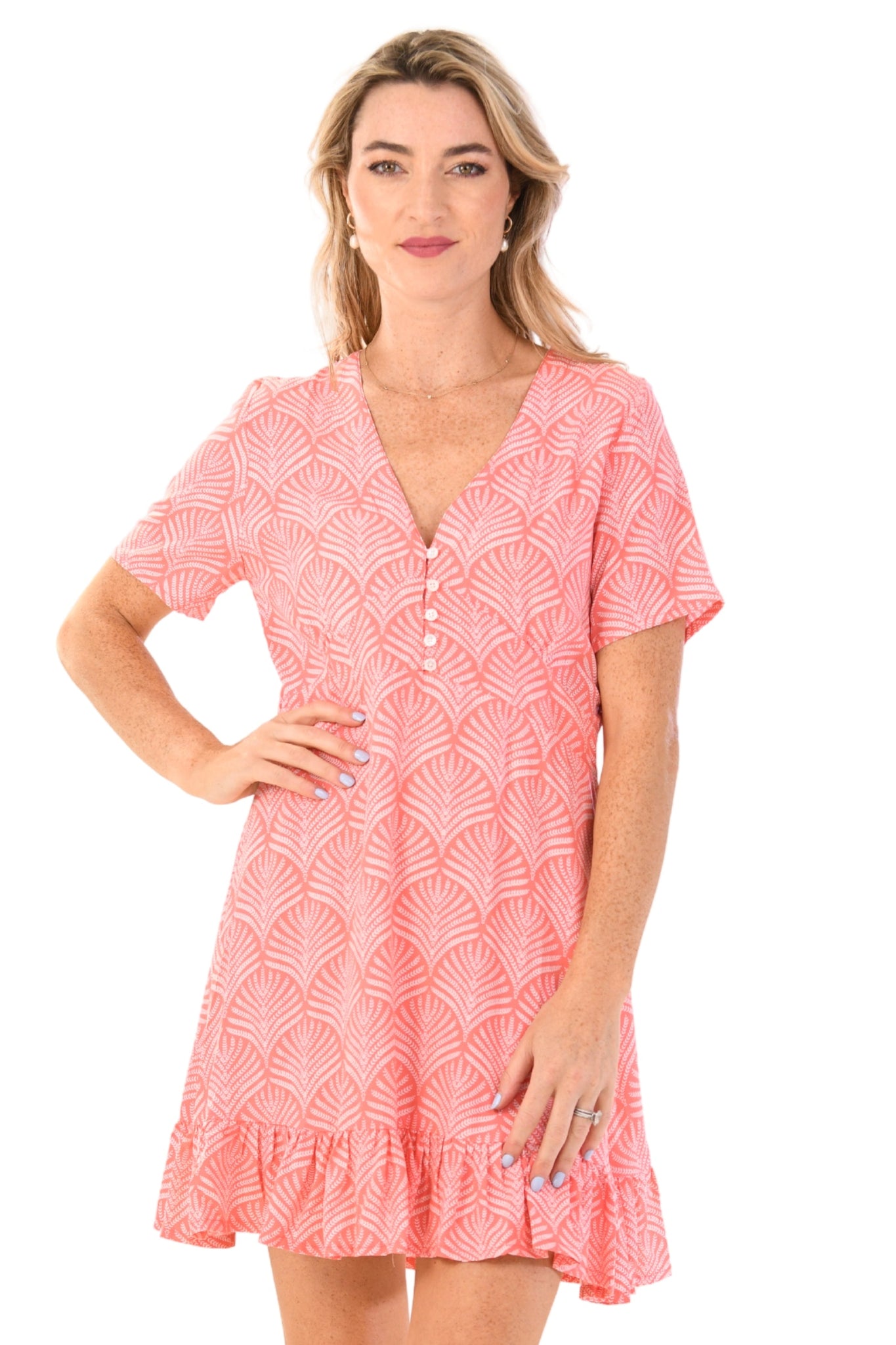 Dani Dress / Coral Palm