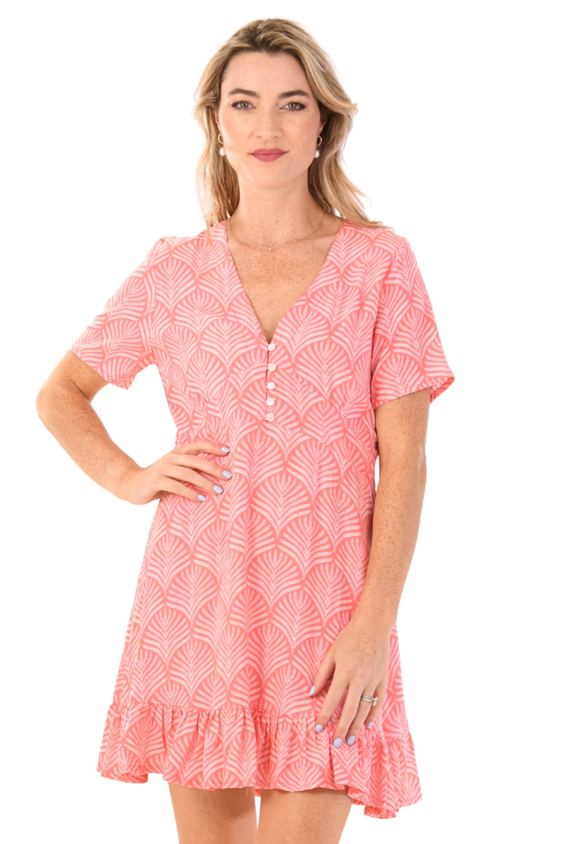 Dani Dress / Coral Palm
