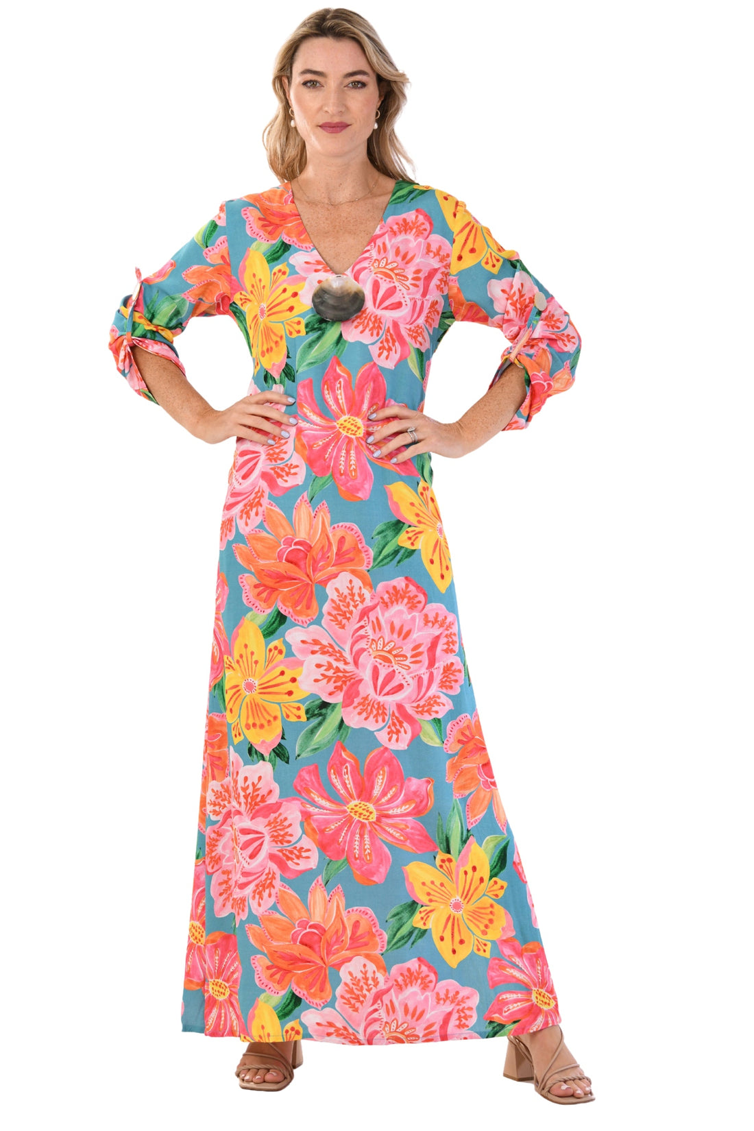 Seychelles Kaftan / Turquoise Fuchsia