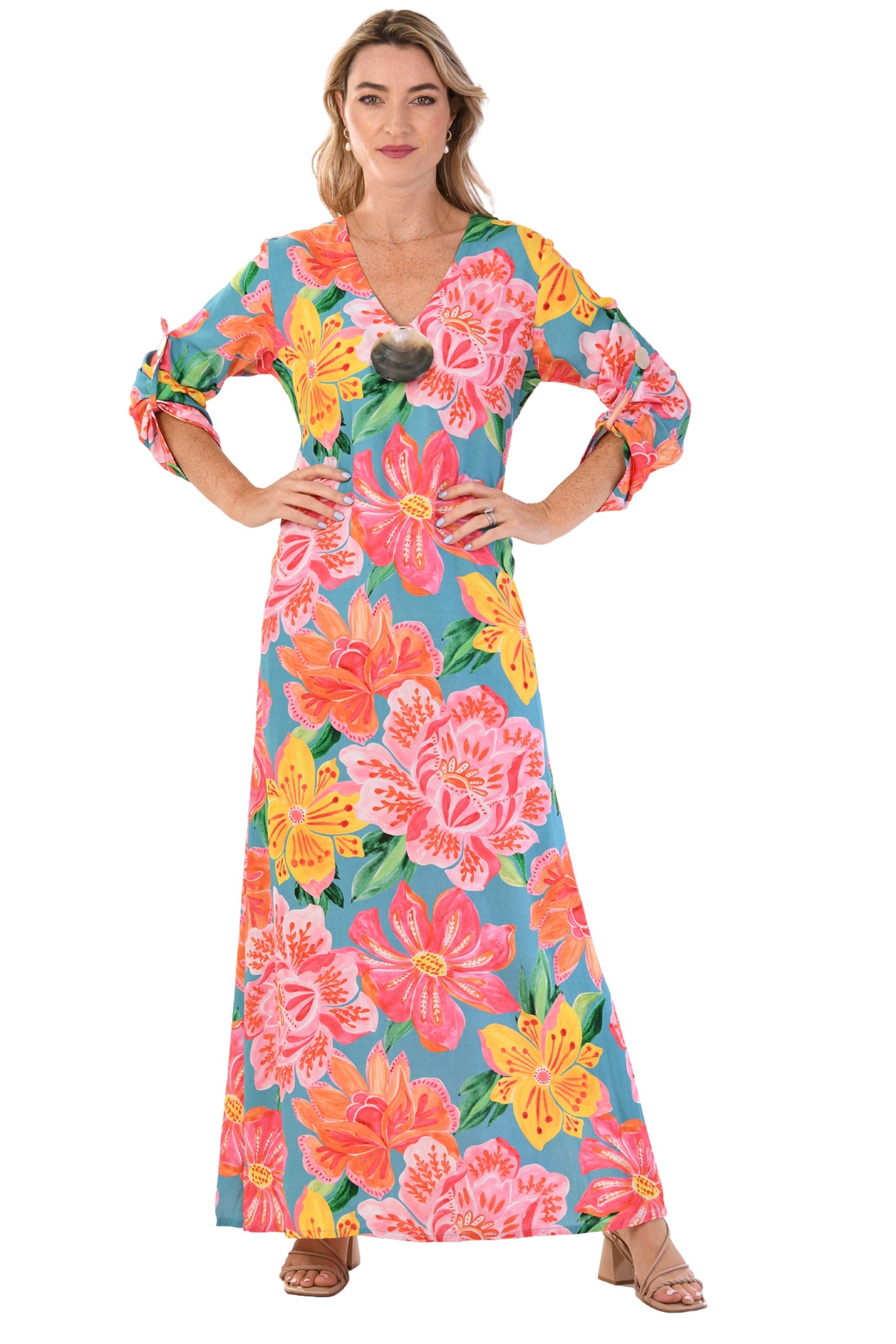Seychelles Kaftan / Turquoise Fuchsia