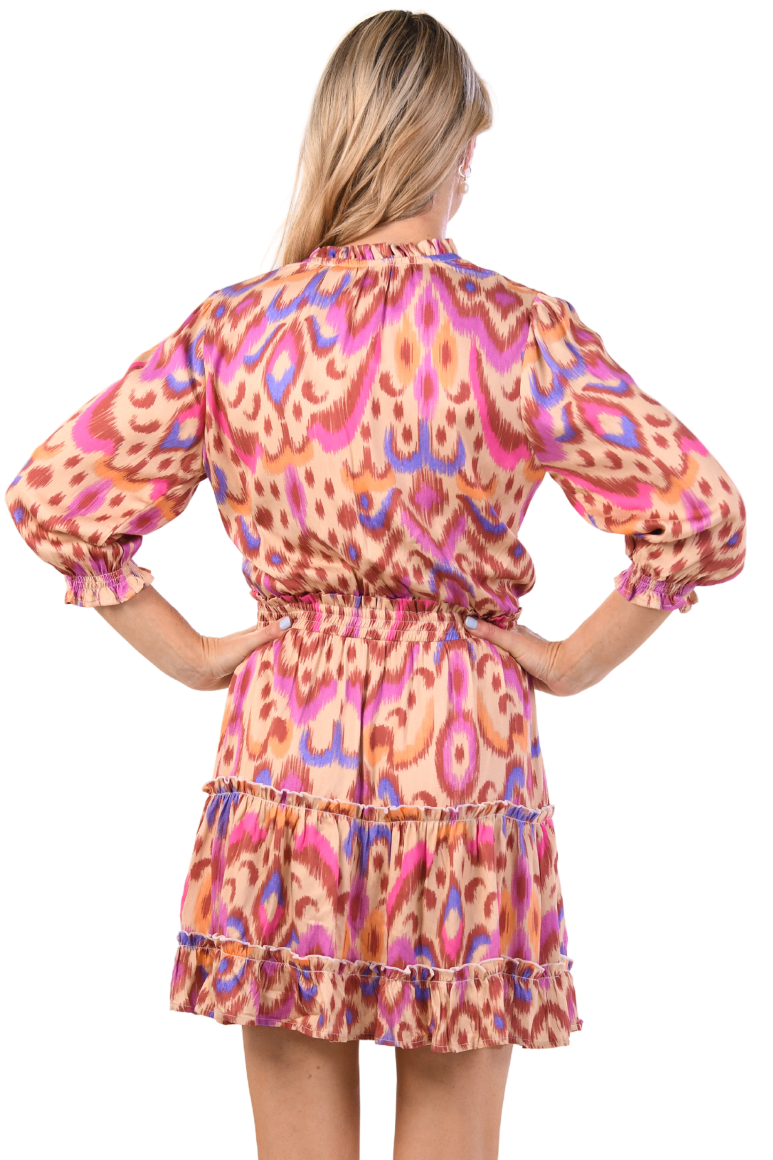 Ibiza Dress / Purple Brown Ikat