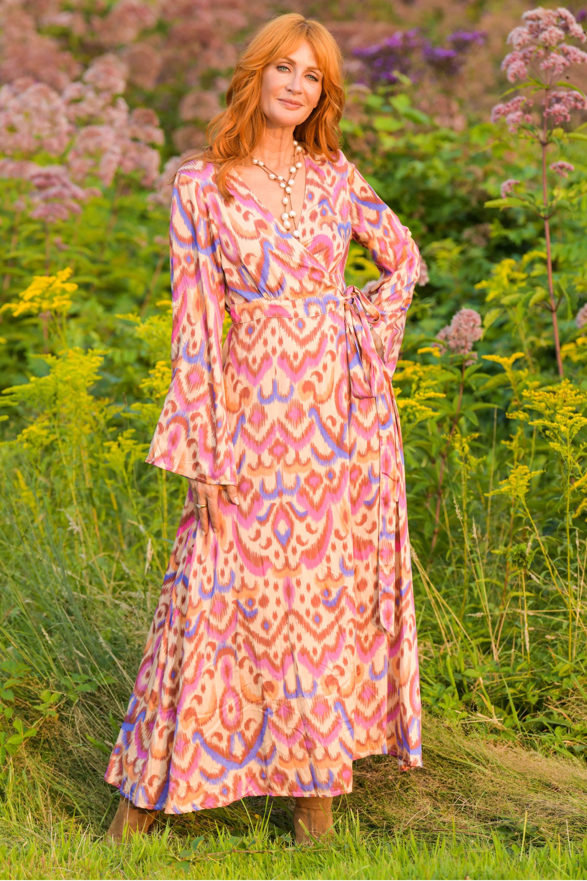 Bianca Dress / Purple Brown Ikat