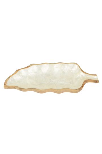 Capiz shell Leaf tray / Pearl White