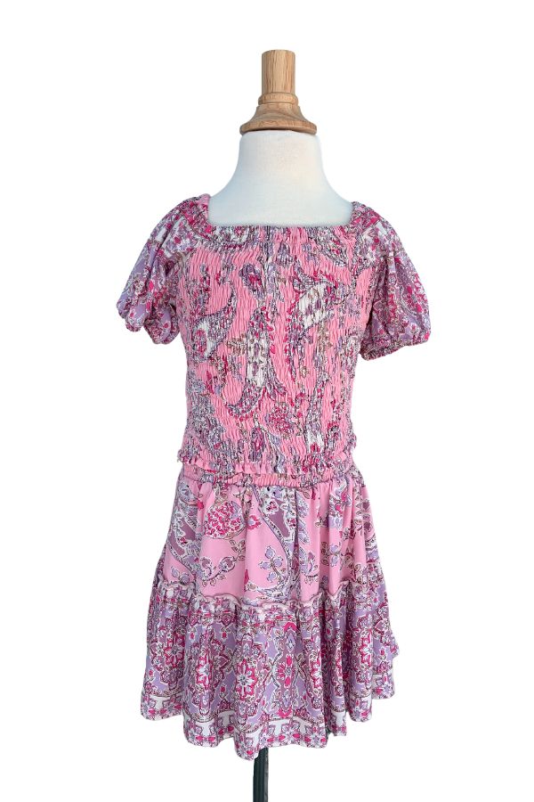 Girl's Kiki Set Top +Skirt / Pink Paisley