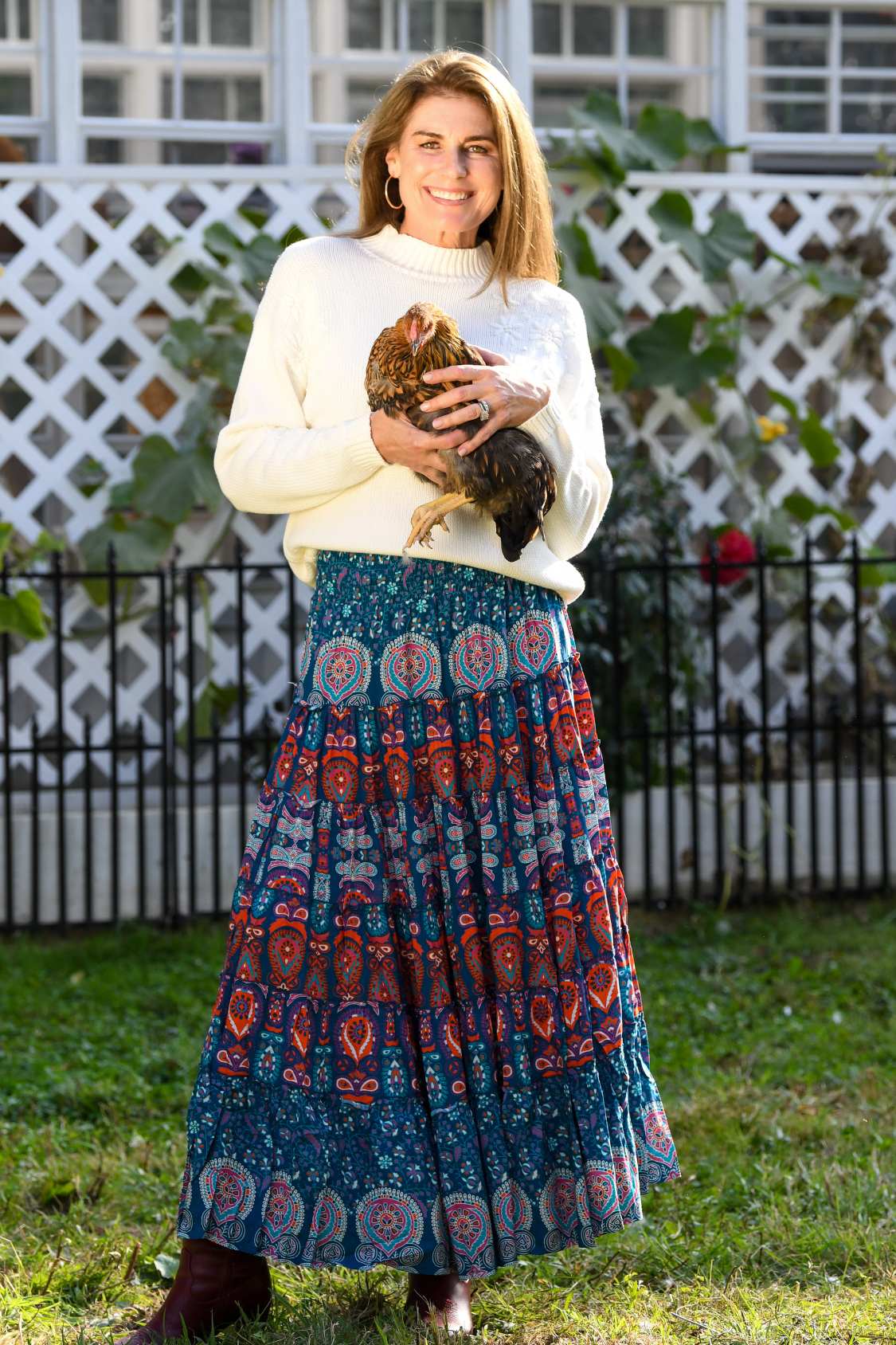 Sundance Maxi Skirt / Orange Teal