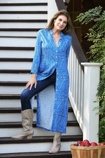 Mandarin Duster / Blue Denim