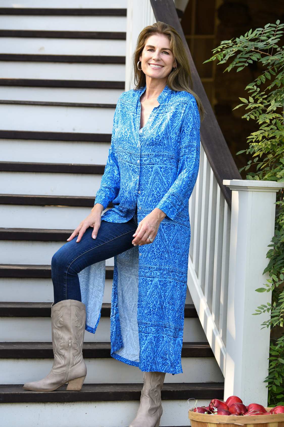 Mandarin Duster / Blue Denim