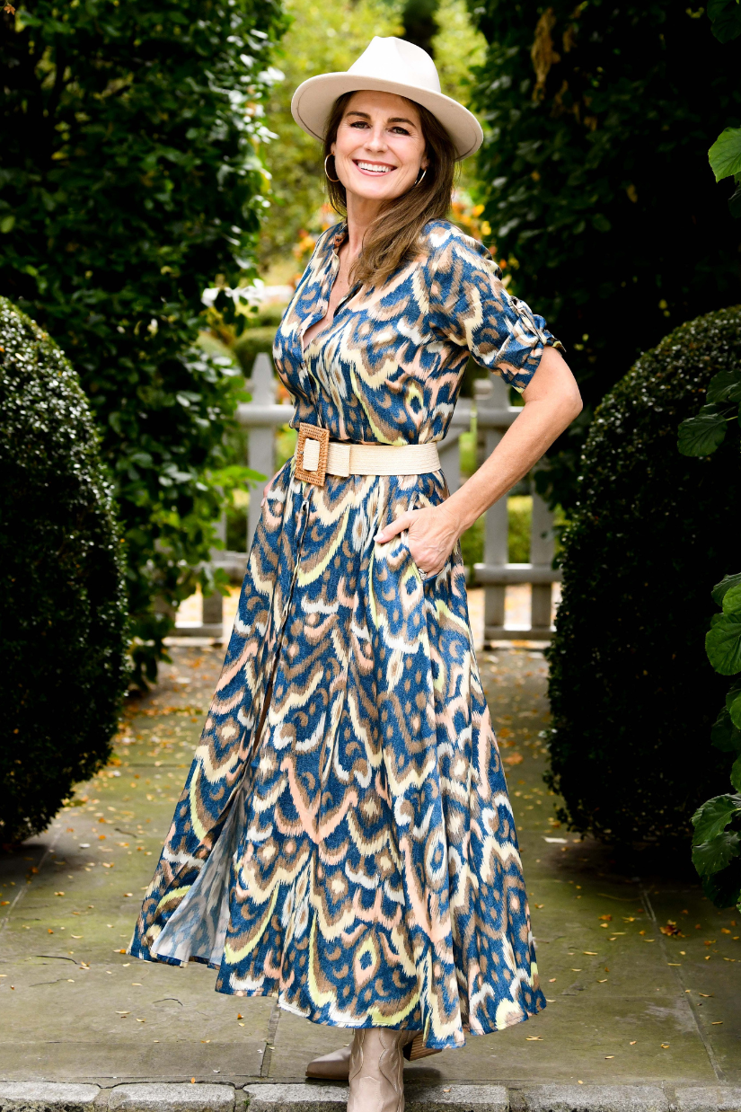 Princess Dress / Deep Ocean Ikat