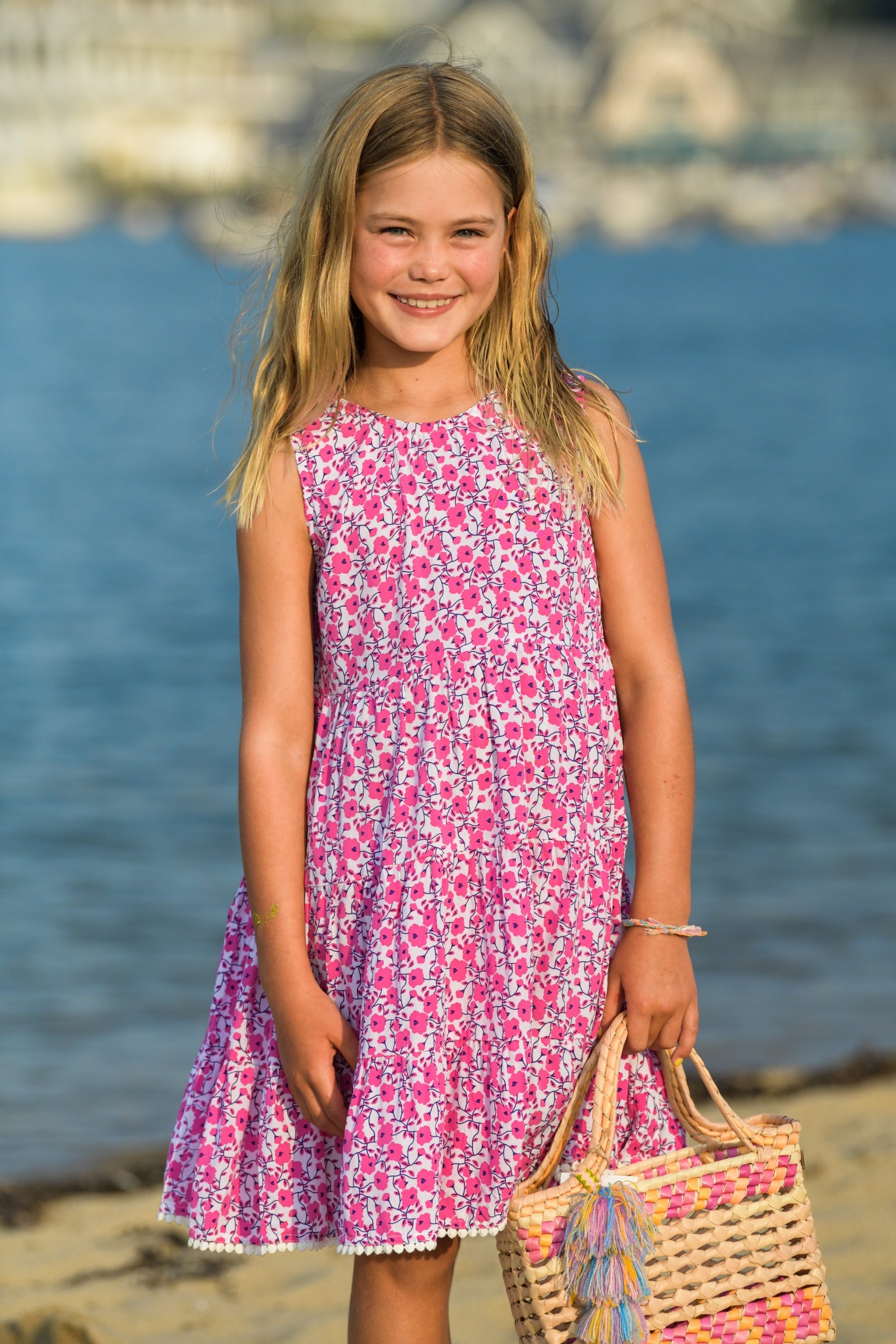 Girl's Bella Dress / Pink Poppy