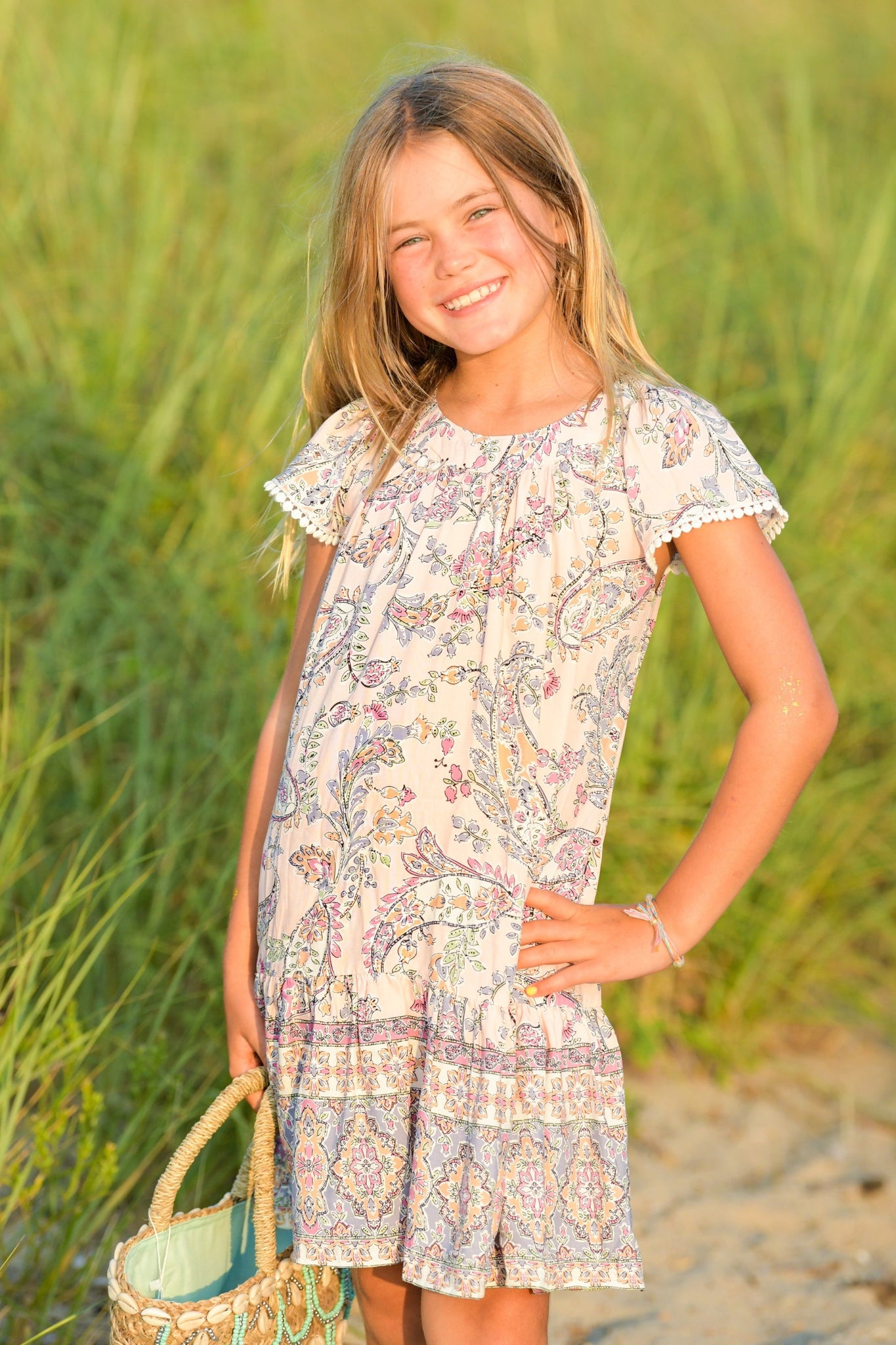 Girl's Ellie Dress / Blush Paisley