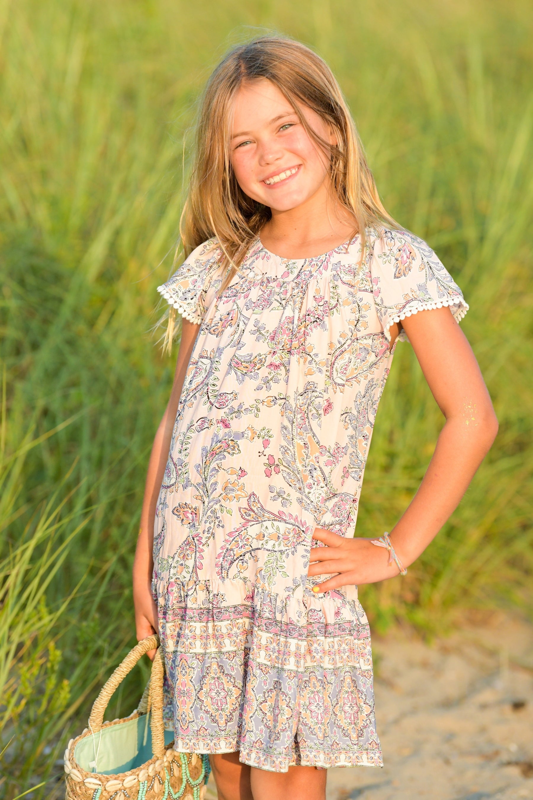 Girl's Ellie Dress / Blush Paisley