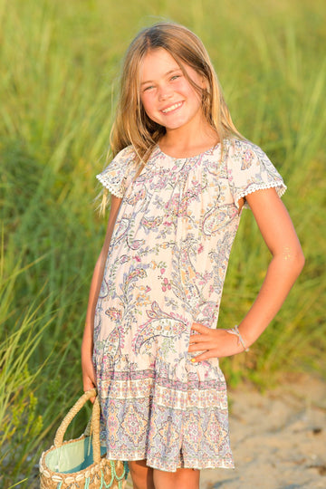 Girl's Ellie Dress / Blush Paisley