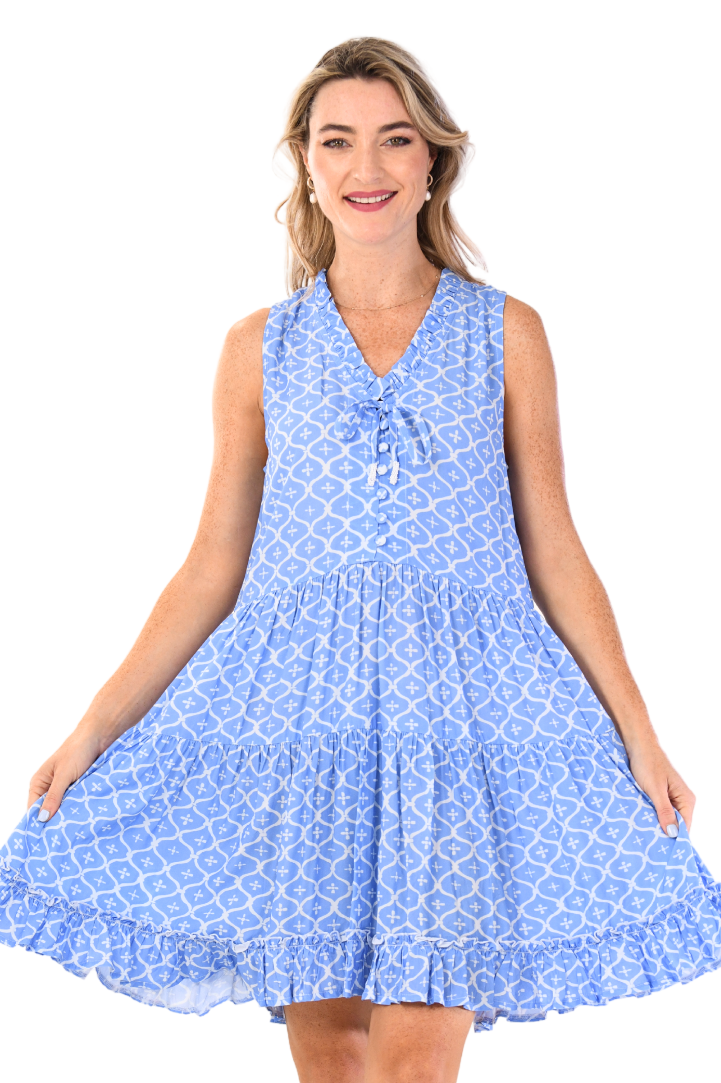 Kaia Dress Short / Periwinkle Chainlink