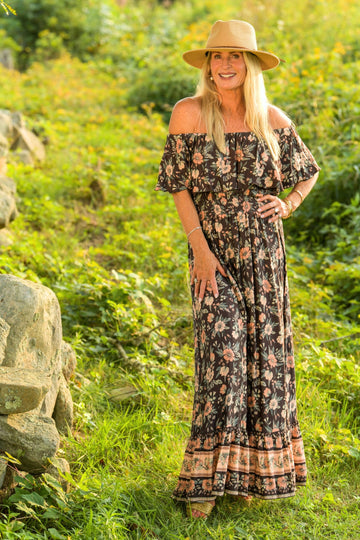 Stella Dress / Brown Orange