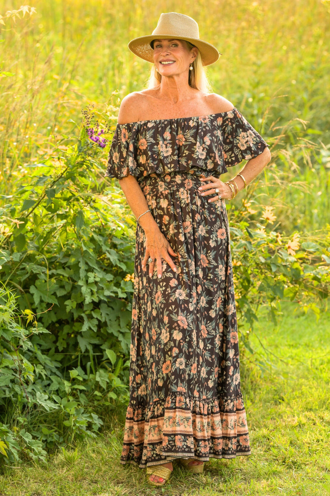 Stella Dress / Brown Orange