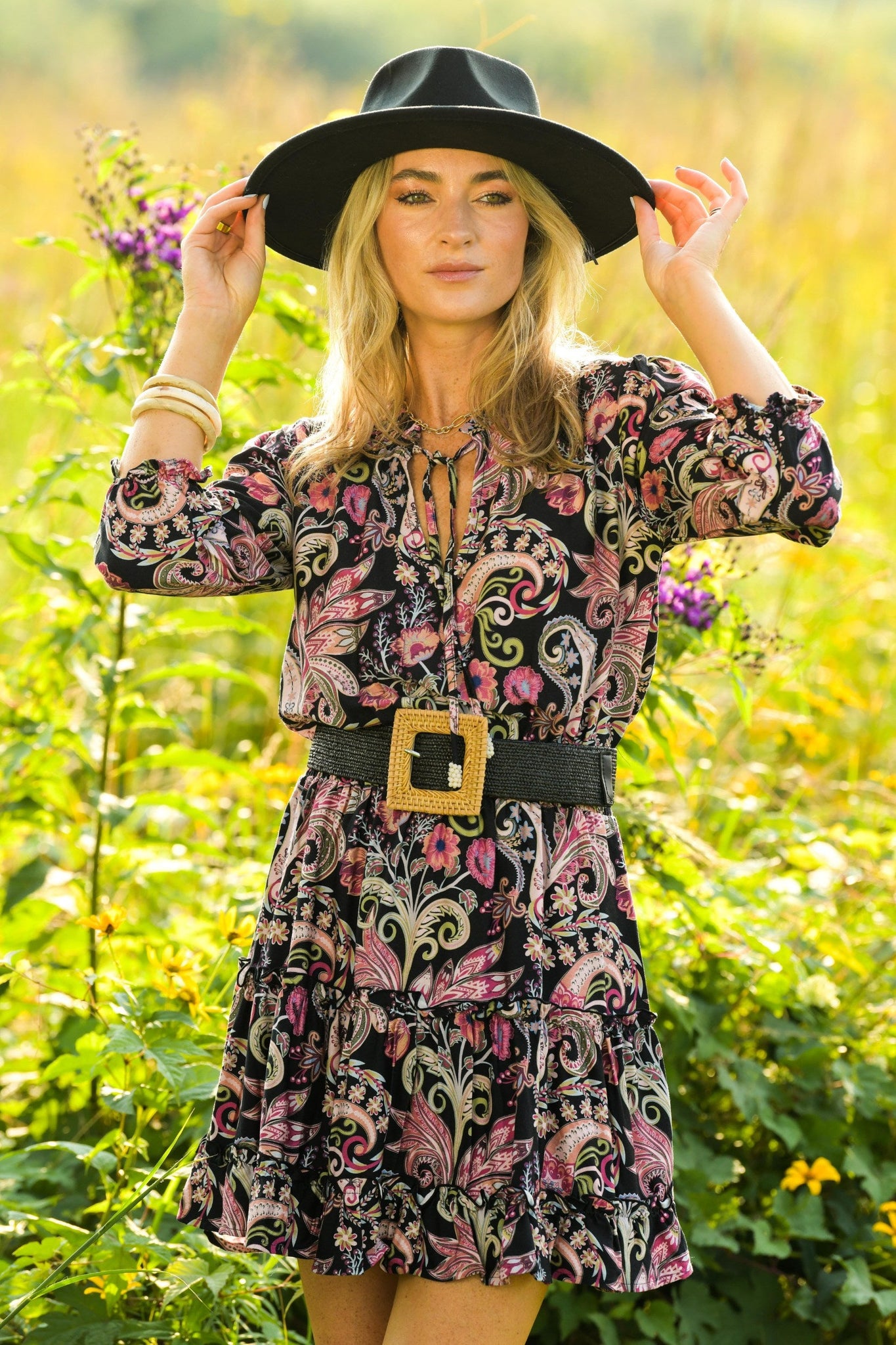 Ibiza Dress / Black Paisley