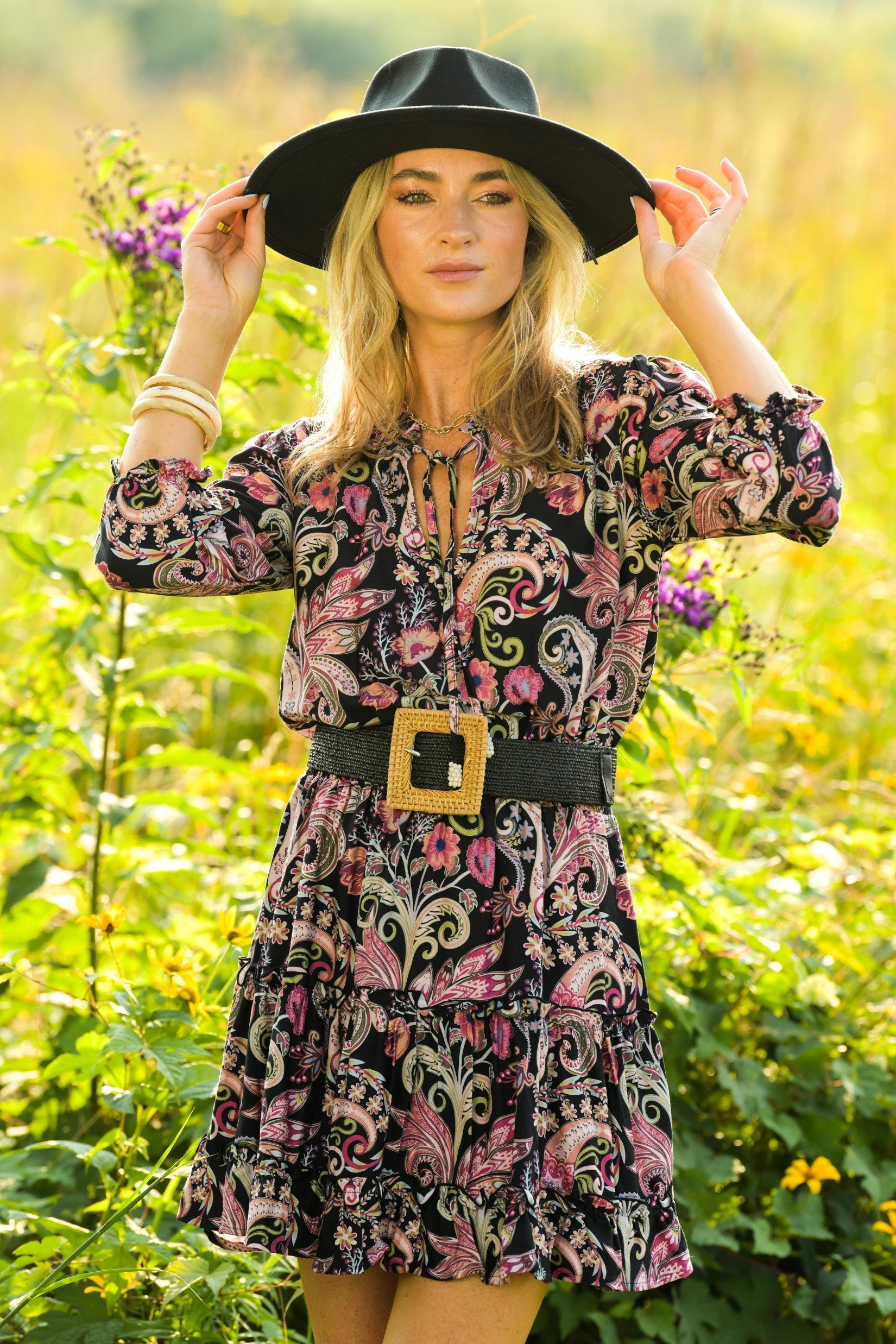 Ibiza Dress / Black Paisley