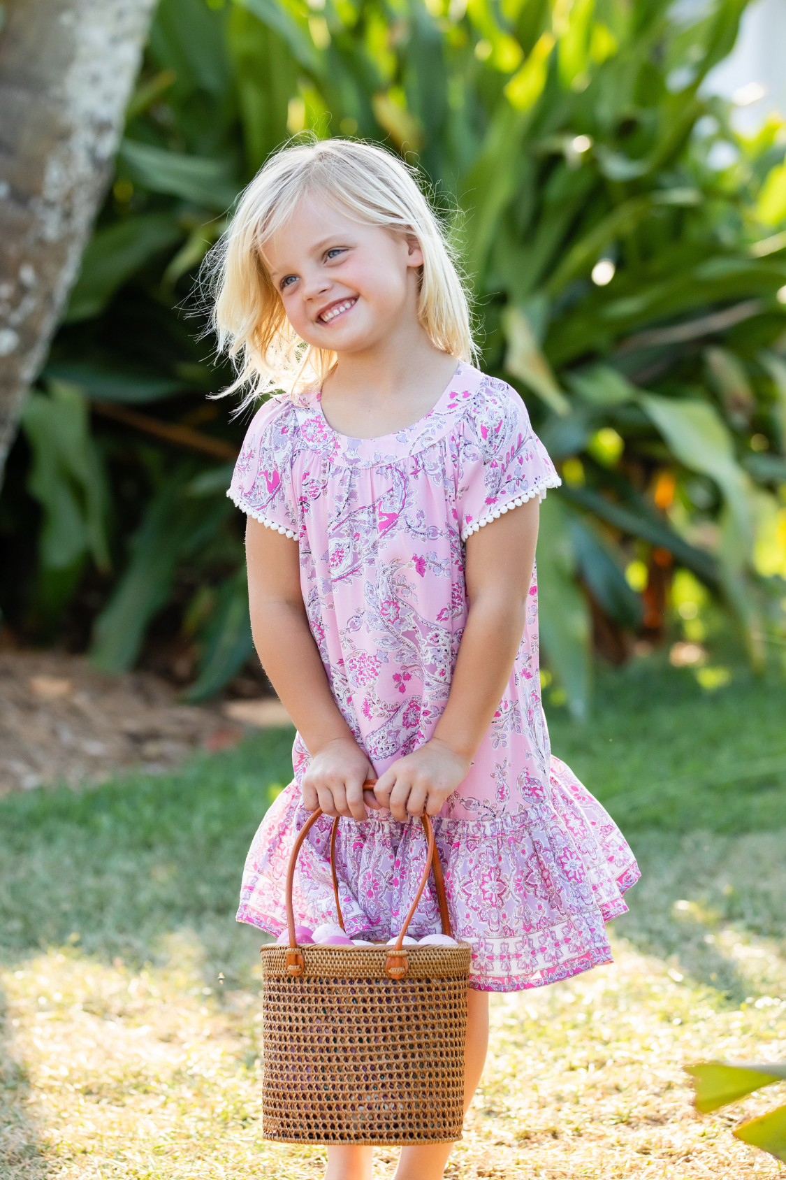 Girl's Ellie Dress / Pink Paisley