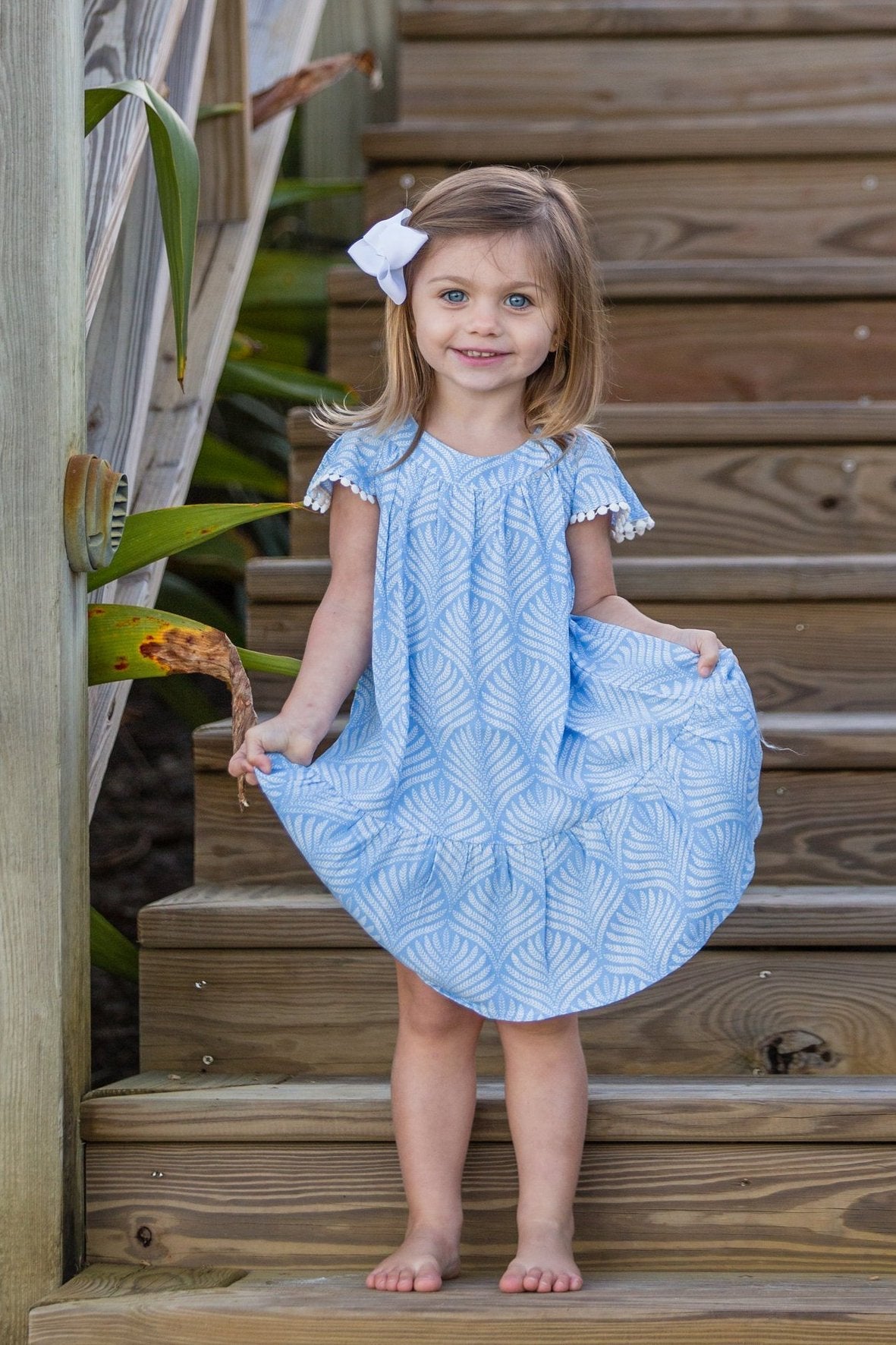 Ellie Dress / Periwinkle Palm