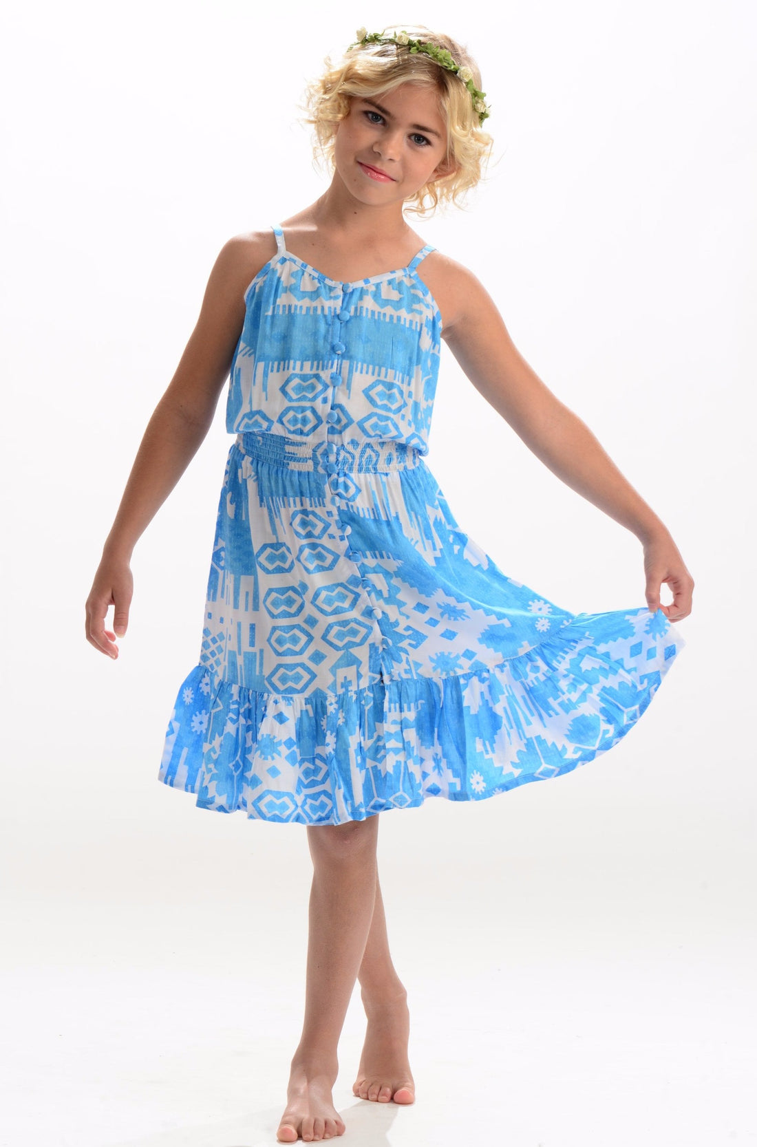 Lala Dress / Turquoise Ikat