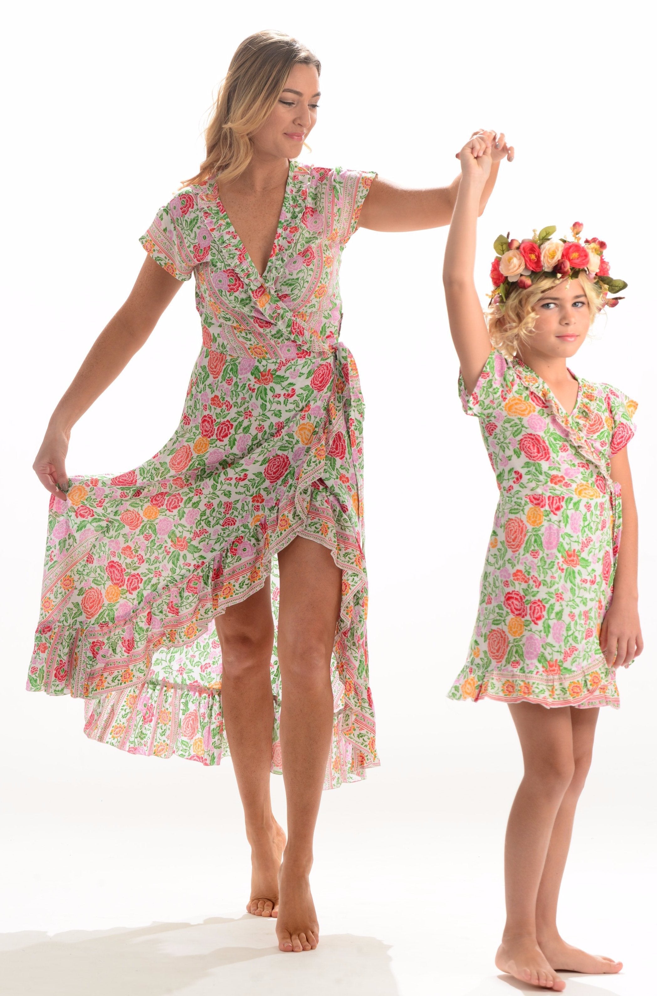 Girls Voyager Dress / White Rose