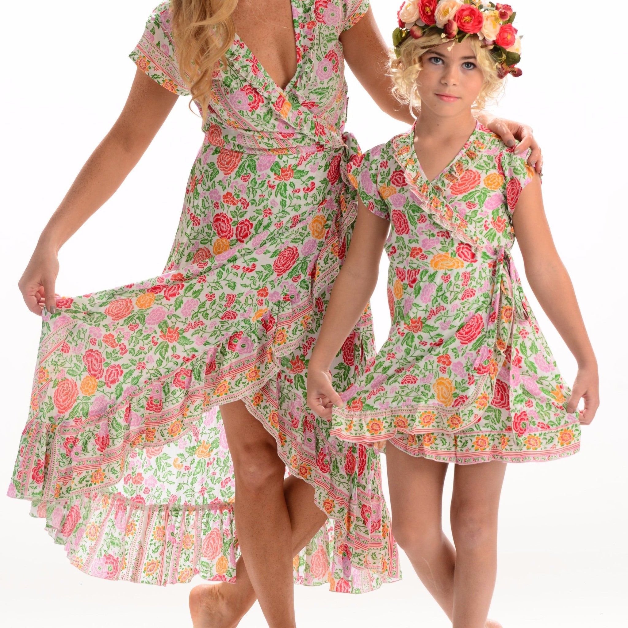 Girls Voyager Dress / White Rose